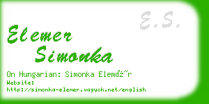 elemer simonka business card